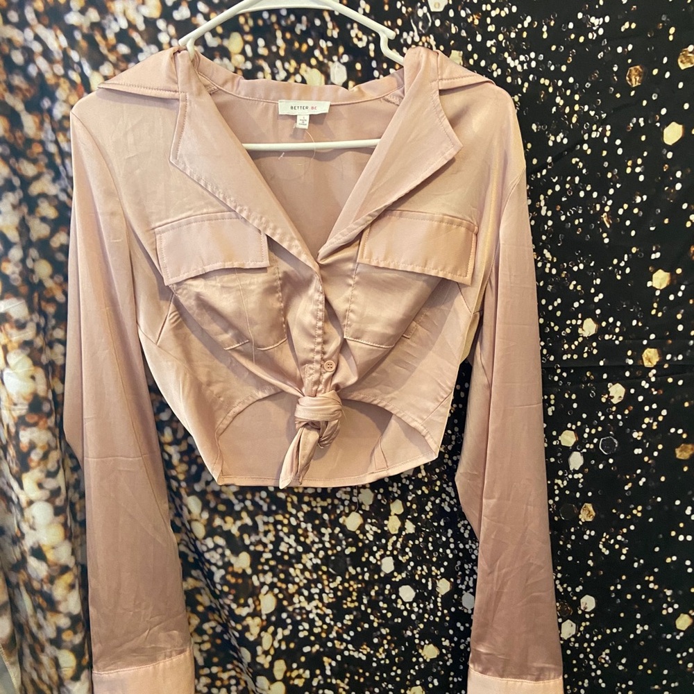 SILK crop shirt